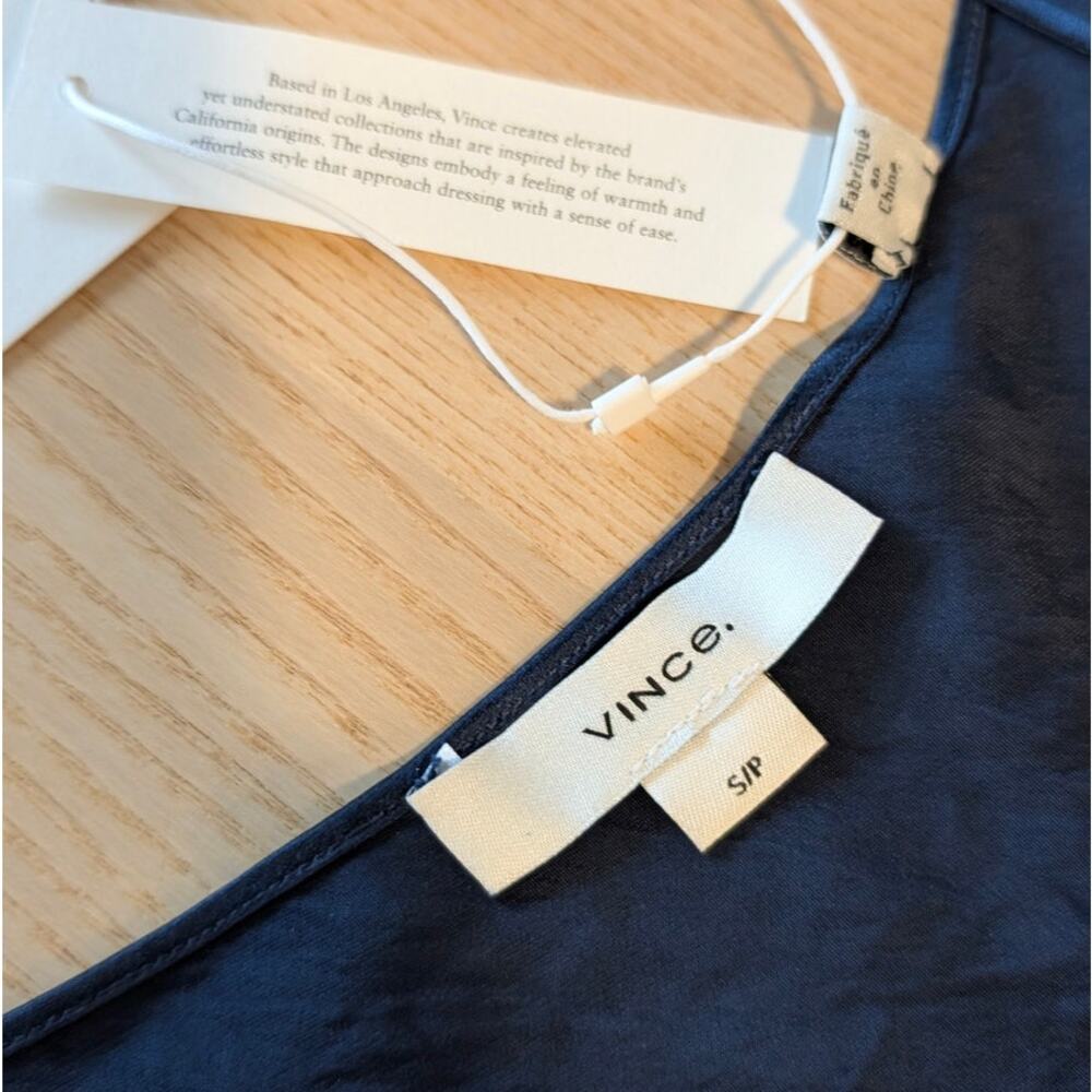 Vince Navy Silk Slip Midi Dress - Picture 4 of 9